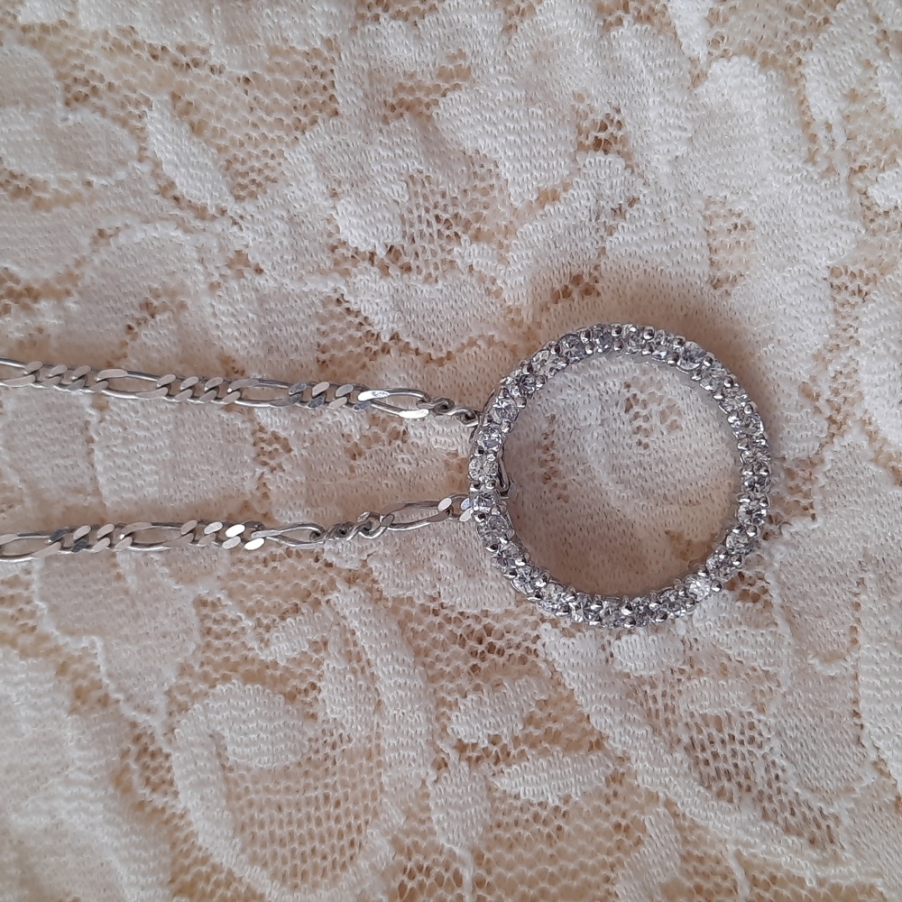Sterling silver and clear stone necklace